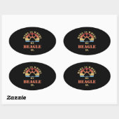 Cute Beagle Dog Ovale Sticker (Vel)