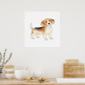 Cute Beagle Dog Paintings Poster (Keuken)