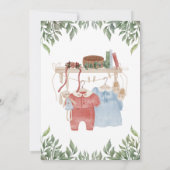 Cute Beagle Dog Puppy Greenery Boho Baby shower in Kaart (Achterkant)