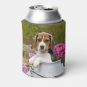 Cute Beagle Dog Puppy in a Milk Churn Funny - Blikjeskoeler (Blikje Achterkant)