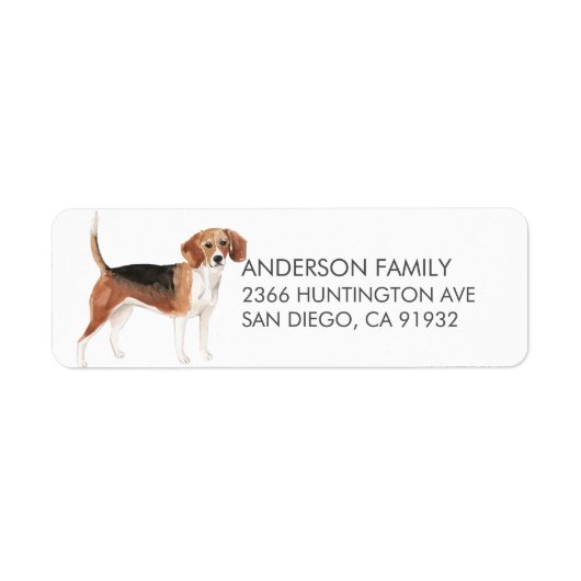 Cute Beagle Dog Return Address Label (Voorkant)