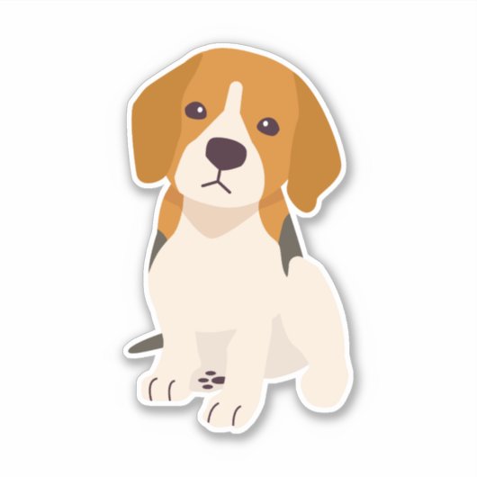 Cute Beagle Dog Sticker (Voorkant)
