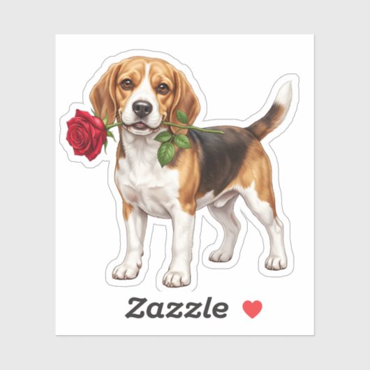 ‏Cute Beagle Dog Sticker (Vel)