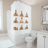 Cute Beagle Dogs Yoga Asana Poses Douchegordijn (In situ)