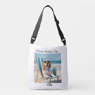 Cute Beagle Gepersonaliseerde Boodschappentas Crossbody Tas