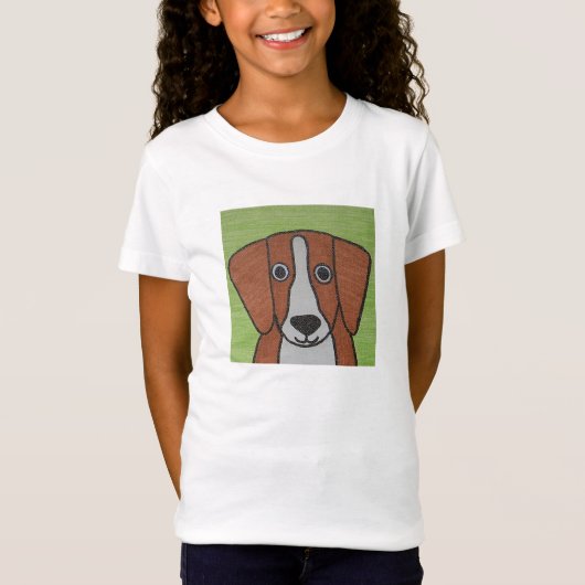 Cute Beagle Girl's T-Shirt (Voorkant)