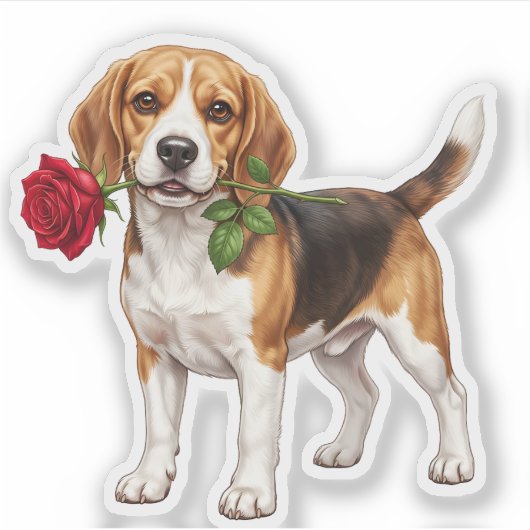 Cute Beagle-hond Sticker (Voorkant)