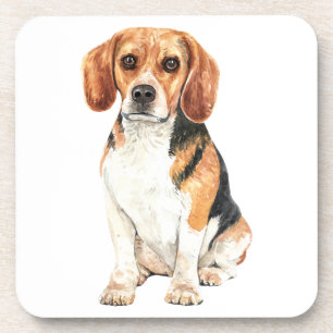 Cute Beagle Hondenliefhebber Puppy Dad Waterverf P Bier Onderzetter