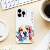 Cute Beagle Hondenliefhebber Waterverf Case-Mate iPhone Case