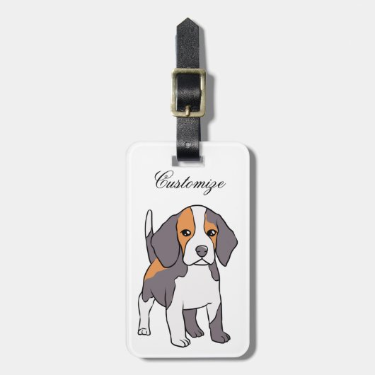 Cute Beagle Hondenras Thunder_Cove Bagagelabel (Voorkant verticaal)