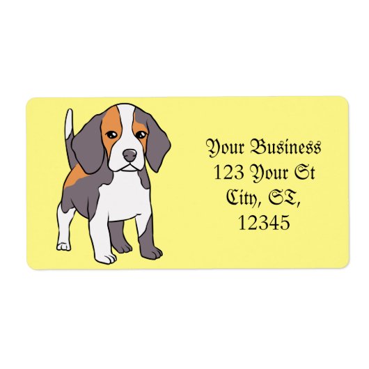 Cute Beagle Hondenras Thunder_Cove Etiket (Voorkant)