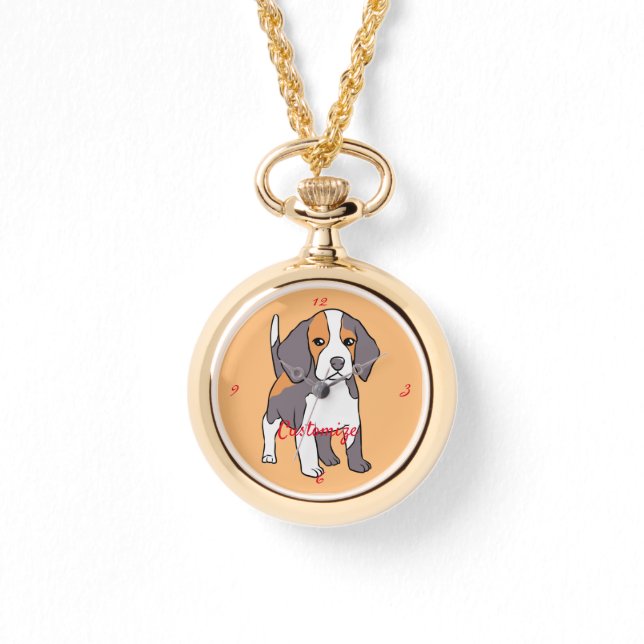Cute Beagle Hondenras Thunder_Cove Horloge (Voorkant)