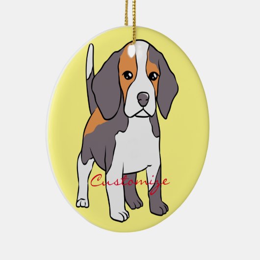 Cute Beagle Hondenras Thunder_Cove Keramisch Ornament (Rechts)