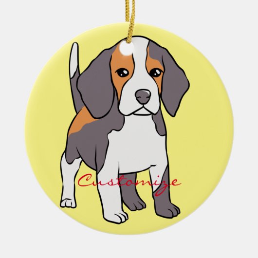 Cute Beagle Hondenras Thunder_Cove Keramisch Ornament (Voorkant)