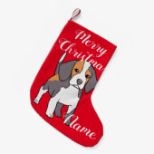 Cute Beagle Hondenras Thunder_Cove Kleine Kerstsok (Voorkant (Hangend))