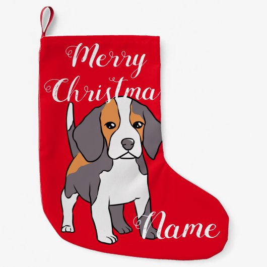 Cute Beagle Hondenras Thunder_Cove Kleine Kerstsok (Voorkant)