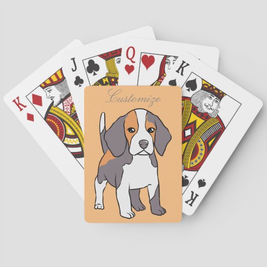 Cute Beagle Hondenras Thunder_Cove Pokerkaarten (Achterkant)