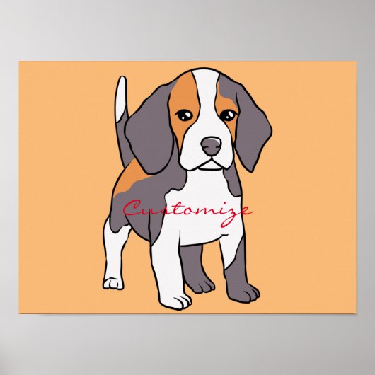 Cute Beagle Hondenras Thunder_Cove Poster (Voorkant)