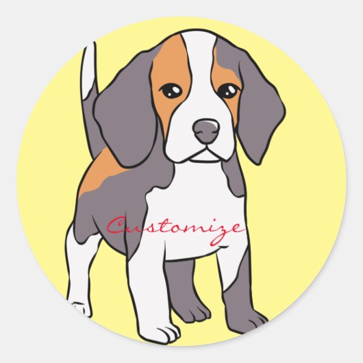 Cute Beagle Hondenras Thunder_Cove Ronde Sticker (Voorkant)