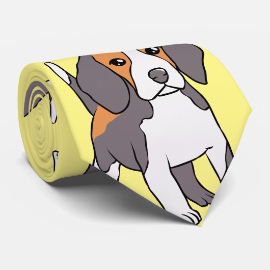 Cute Beagle Hondenras Thunder_Cove Stropdas (Opgerold)