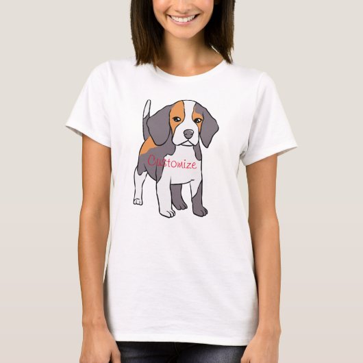 Cute Beagle Hondenras Thunder_Cove T-shirt (Voorkant)