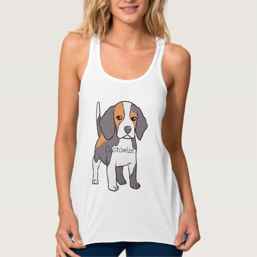 Cute Beagle Hondenras Thunder_Cove Tanktop (Voorkant)