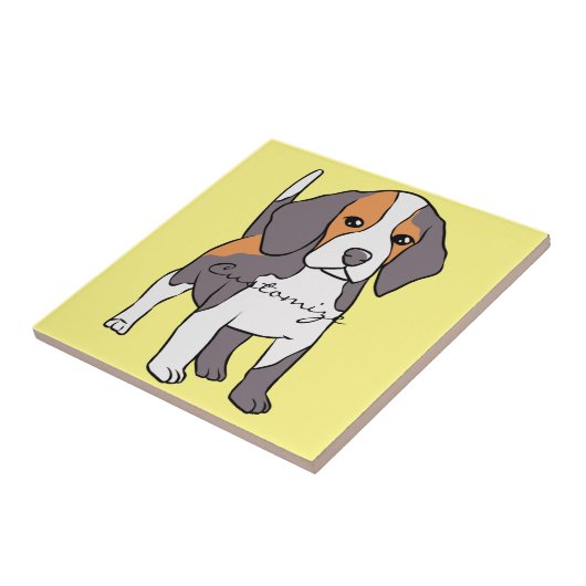 Cute Beagle Hondenras Thunder_Cove Tegeltje (Zijkant)