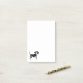 Cute Beagle-hondillustratie in zwart en wit Post-it® Notes (Op bureau)