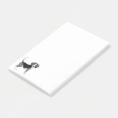 Cute Beagle-hondillustratie in zwart en wit Post-it® Notes (Schuin)