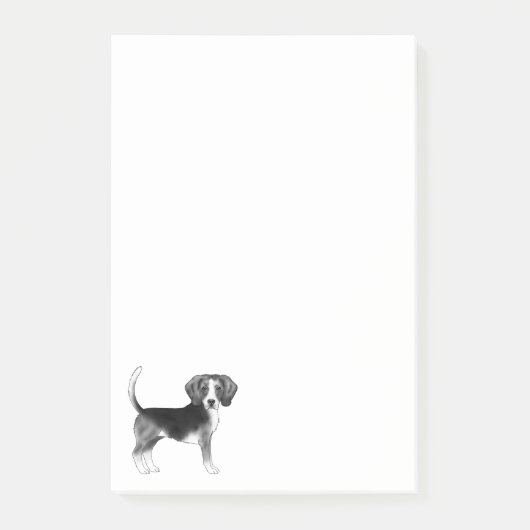 Cute Beagle-hondillustratie in zwart en wit Post-it® Notes (Voorkant)