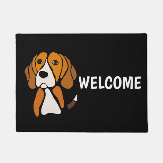 Cute Beagle Hound Dog Abstracte Art Deurmat (Voorkant)