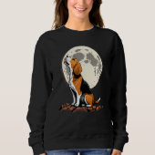 Cute Beagle Howling at the Moon Beagle Mom Trui (Voorkant)