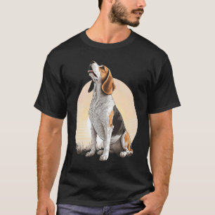 Cute Beagle Howling bij Moon Beagle Mam T-shirt