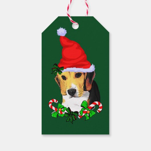 Cute Beagle Lovert kerstcadeautassen Cadeaulabel (Achterkant)