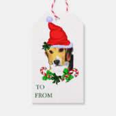 Cute Beagle Lovert kerstcadeautassen Cadeaulabel (Voorkant)