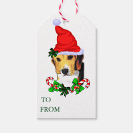 Cute Beagle Lovert kerstcadeautassen Cadeaulabel