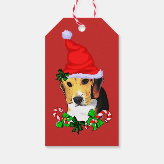 Cute Beagle Lovert kerstcadeautassen Cadeaulabel (Achterkant)