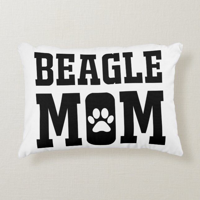 Cute Beagle Moeder Silhouet Hond Liefhebber Cadeau Accent Kussen (Voorkant)