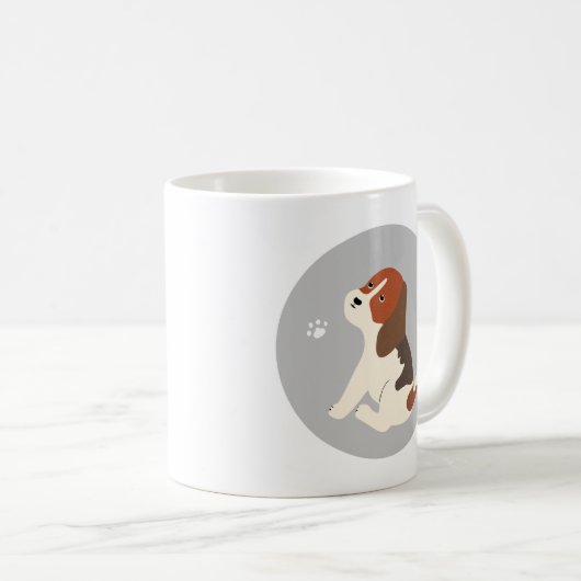 Cute beagle mug かわいいビーグルのイラストのマグカップ コーヒーマグカップ koffiemok (Voorkant rechts)