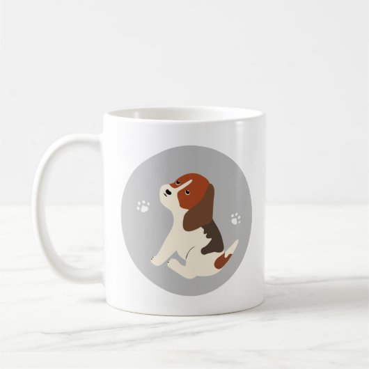 Cute beagle mug かわいいビーグルのイラストのマグカップ コーヒーマグカップ koffiemok (Links)