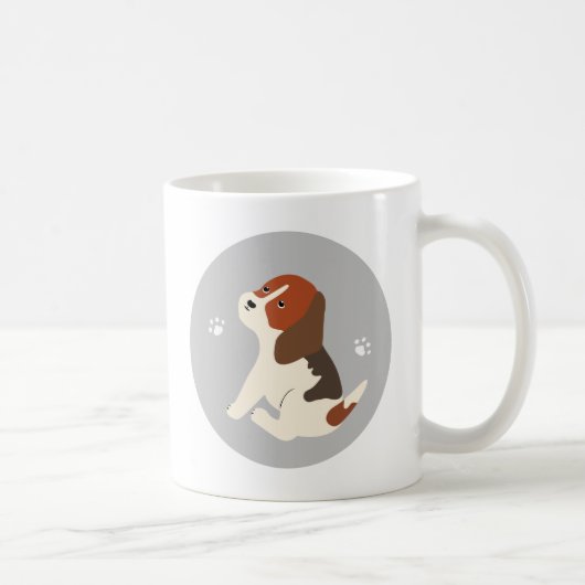 Cute beagle mug かわいいビーグルのイラストのマグカップ コーヒーマグカップ koffiemok (Rechts)