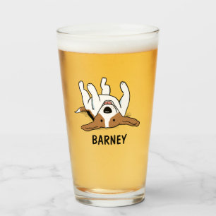 Cute Beagle Personalized    Funny Dog Glas