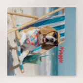 Cute Beagle Personalized Puzzle Legpuzzel (Horizontaal)