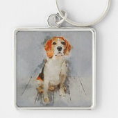 Cute Beagle Portrait Sleutelhanger (Voorkant)