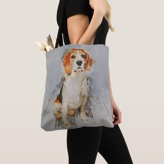 Cute Beagle Portrait Tote Bag (Dichtbij)