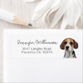 Cute Beagle Portret Simple Return Address Etiket (Insitu)