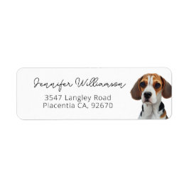 Cute Beagle Portret Simple Return Address Etiket