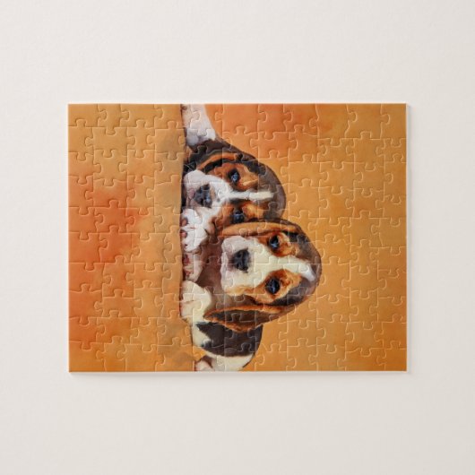 Cute Beagle puppies Legpuzzel (Horizontaal)