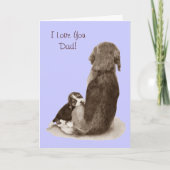 Cute beagle puppy dog met vers vers voor vader kaart (Voorkant)