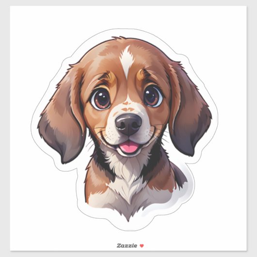 Cute Beagle Puppy Dog Sticker (Vel)